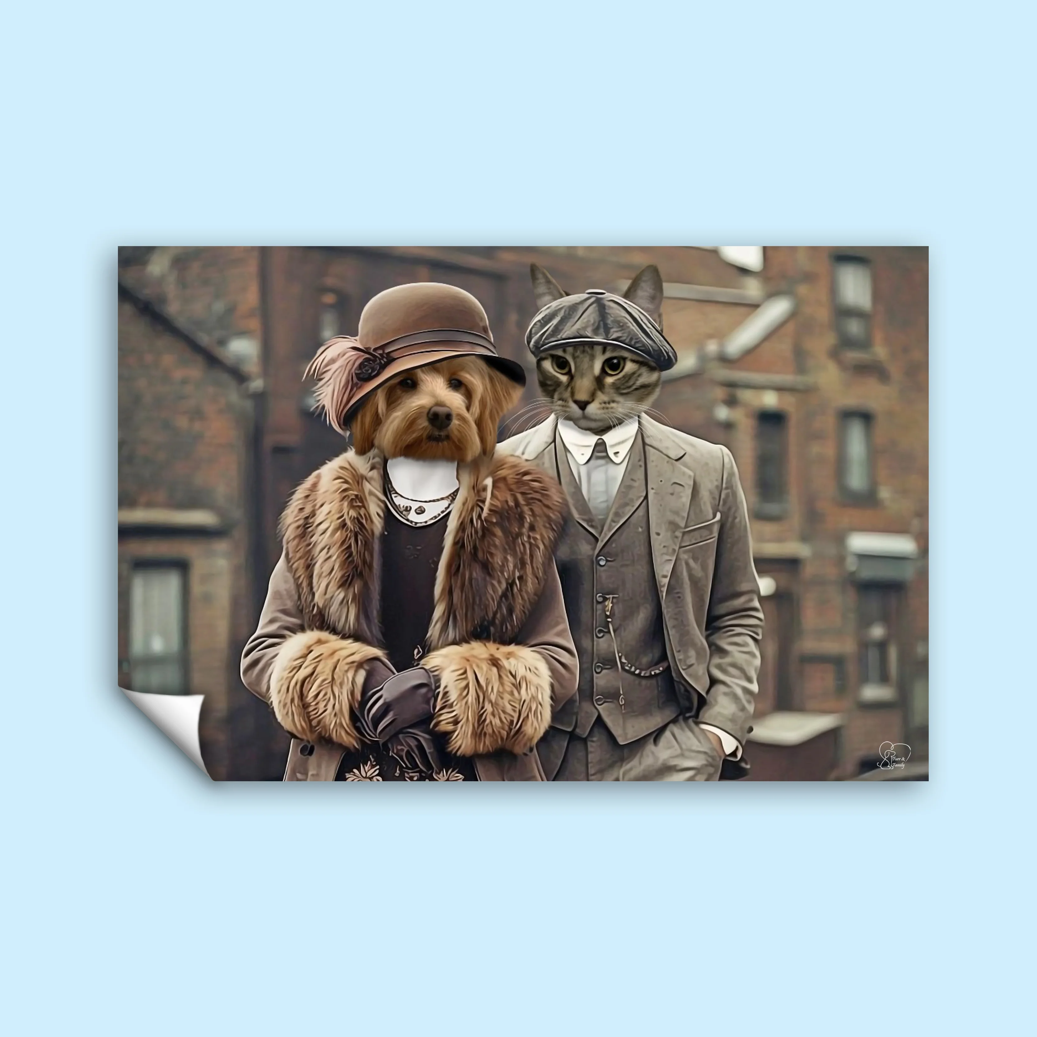 Peaky Blinders Couple Pet Portrait